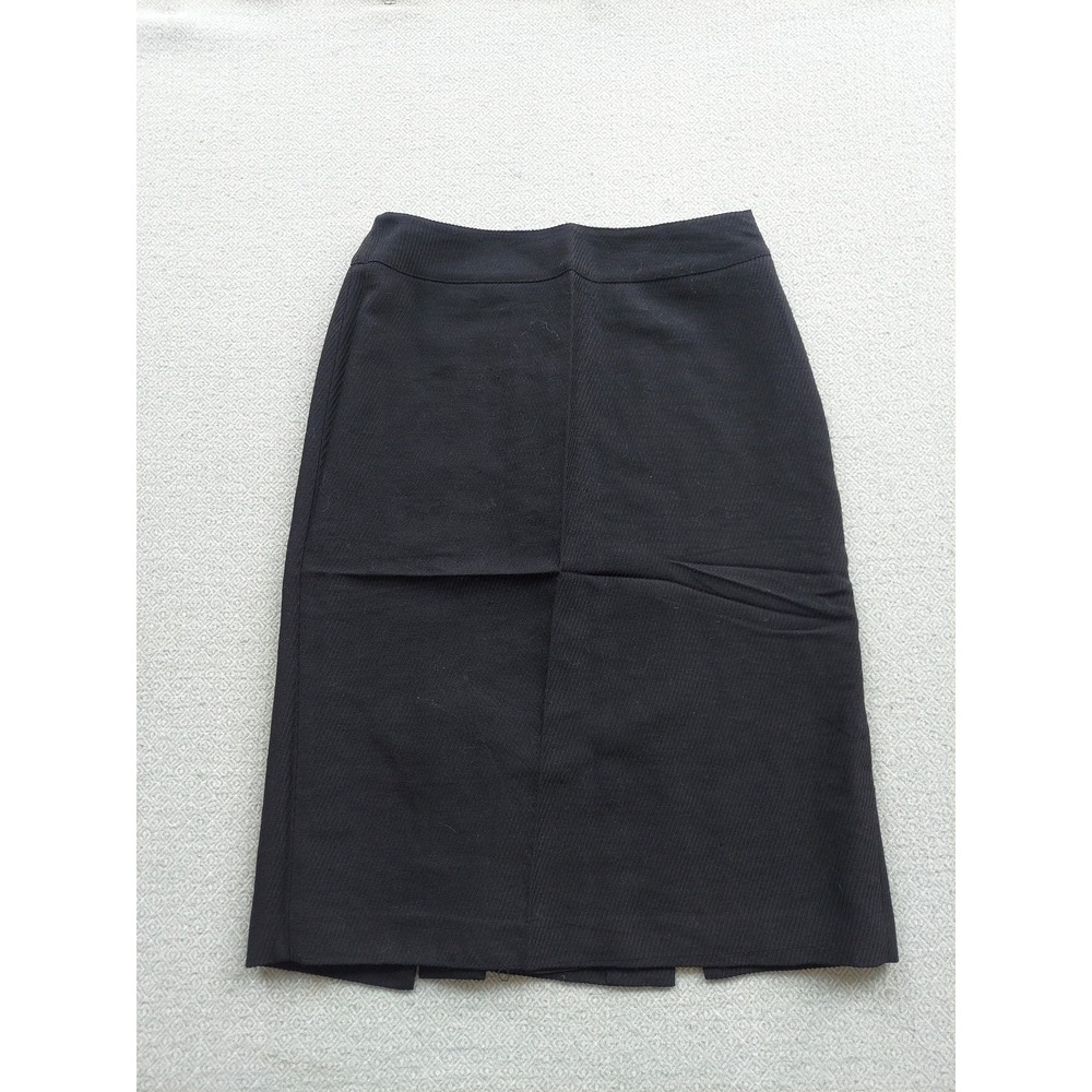 Anne Klein Skirt Women 6 Black New York Pencil Knee Length Textured Professional